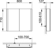 �������-���� Keuco Somaris 800�710�115 ���������,2 ������,�������,���. ���. 14502512100