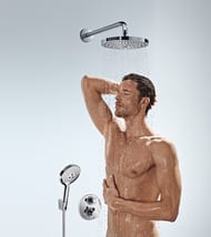 Смеситель Hansgrohe Ecostat S 15758000 термостат, с запорным/перекл вентилем, внеш.часть, хром
