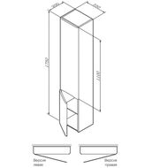 Шкаф-колонна AM.PM Like подвесной (350х300х1750) правый, белый глянец M80CHR0356WG