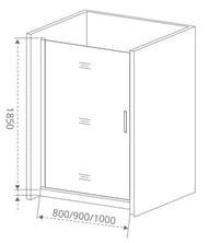 Дверь душевая GOOD DOOR BAS PANDORA DR-90-C-CH (90х185) распашная, профиль хром/стекло прозрачное