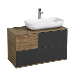 Тумба под раковину AQUATON Терра 85 1A247201TEKA0 850x454x522 подвесная, 2 ящика,  дуб кантри/антрацит