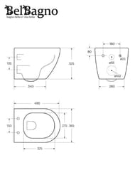 ������ ��������� BelBagno UNO (360x482x360) ������������, ������� � �����������, ����� BB3105CHR/SC
