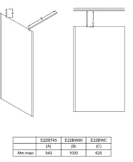 ������ �������������� Jacob Delafon CONTRA E22BT-BL ���� 45�, ������ ��� �����������, ����: ������