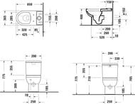 Унитаз-компакт DURAVIT Duravit  1 650х390х775 без обода, универс.выпуск, подвод снизу 2182090000+0941100005