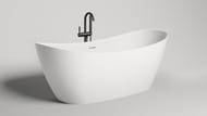 Ванна отдельностоящая Salini Noemi 1850х800х700 иск. камень, S-Sense, цвет: белый глянец 101811G