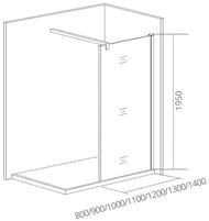 Душевое ограждение GOOD DOOR BAS WALK IN SP-110-C-CH (1100х1950) стекло прозрачное/профиль хром
