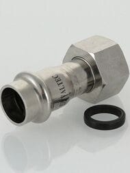 Пресс соединитель VALTEC 15х1/2"В, с накидной гайкой, нерж. сталь, VTi.908.I.001504