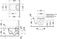 Унитаз подвесной DURAVIT ME by Starck 370х570х355 безободковый, для крышки-биде SensoWash 2529590000