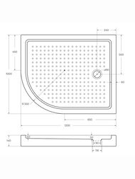 ������� ��������� ������ CEZARES (1200�1000�150) ������������� TRAY-A-RH-120/100-550-15-W-R