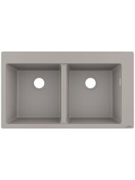 Мойка из гранита Hansgrohe S51 43316380 (880х500) врезная, отвер.под смес., серый бетон — миниатюра 1