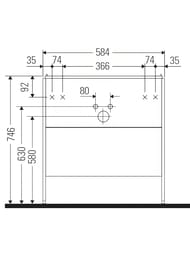 ����� ��� �������� Duravit XSquare 731�584�470 ���������, 2 �����, ����� ������� XS4527018180000