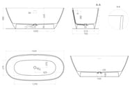 Ванна отдельностоящая Salini Sofia S-Sense 102511G 1650х750х600 иск. камень, белый глянец