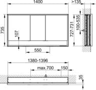 - Keuco Royal Lumos 1400x735x166 ,,,. DALI 14316171303