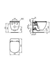 Унитаз подвесной Ideal Standard IdealMood 535х365 без ободка, сиденье микролифт, черный мат. T4665V3