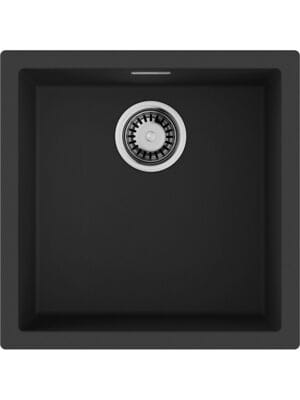 Мойка Omoikiri Yamakawa 45T-U/I BL (456х456х220) врезной/подстол. монтаж, тетогранит, черный 4993302