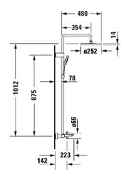������� ������� Duravit Wave ���������, ������� ���/������ ���, ����: ���� WA5280008C10