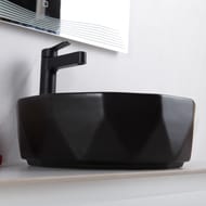 Раковина накладная BelBagno (410x410x135) круглая, без отверстия под смеситель, черная BB1409H301