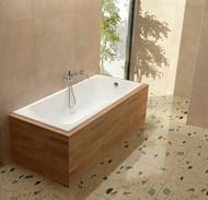 Ванна чугунная эмалированная Wotte Line Plus 1800х800х477 прямоугольная, без ножек, цвет: белый