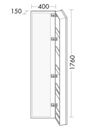 ����� ��������� Burgbad SYS30 Sana 400�1760�150 ������, �������, �������� SPDH040RF3362