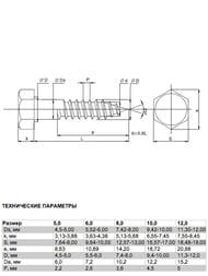 Шуруп DIN 571 с шестигранной головкой сантехнический Zn 10 х120 (2 шт.)