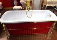 Ванна MIGLIORE OLIVIA 174x83 console белая панель, фурнитура золото 24377