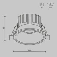 ������������ ���������� Maytoni Round (�����) DL058-12W3K-W, 3000K, 12��, 50�, IP20, �����