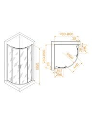������� ������ RGW Passage PA-52B (800�800�1950) ��������, ������ 6�� ����������/������ 03085288-14
