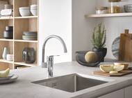 Смеситель Grohe Eurosmart 33202003 для кухни, высокий С-образный излив, однорычажный, цвет: хром