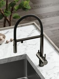 Смеситель SANCOS Imola SC4010GG для кухни,с каналом для фильтрованной воды, вороненая сталь