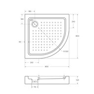    CEZARES (800800150) TRAY-A-R-80-550-15-W