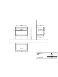 Тумба под раковину Villeroy&Boch Subway 3.0 772х478х576мм, подсветка, 2 ящика, Taupe C574L0VM — изображение 3