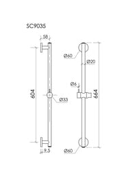 Душевая штанга SANCOS из латуни, черный мат., SC9035MB — изображение 6