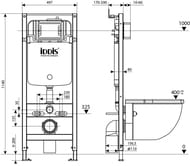 Инсталляция для подвесного унитаза, универсальная Profix, IDDIS PRO0000i32
