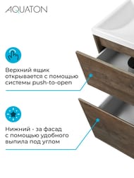 Тумба под раковину AQUATON Лондри 60 1A2669K1LHDY0 570x496x882 для стиральн.машины,дуб кантри (1A266901LHDY0+1A274801LHDY0)