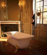 Ванна MIGLIORE OLIVIA 174x83 на лапах "MIGLIORE", отдельностоящая, белая/золото 24633