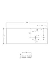 ���������� BelBagno (1204x462x19) ���, ���. ��� ����. � �������� ������, Bianco Opaco EK-120-AS-BO-R