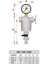 ������ FAR 1/2"�, 300���, � ����������, � ������. ��������, Max: 95 �C, 25���, FA 39F8 12