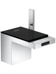 Смеситель Axor MyEdition 47210600 для биде, однорычажный, сливной гарнитур, хром/черн.стекло — миниатюра 1