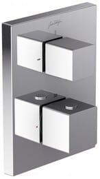 Смеситель Jacob Delafon SQUARE E98733-CP/E75391-CP термостатический для ванны/душа, встраиваемый,внешн. часть