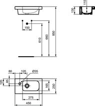 ���������� Ideal Standard CONNECT SPACE 450�250 ���������, ��������� ��� ��������� ����� E136201