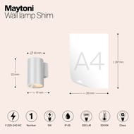 ��������� ���������� Maytoni Shim (���) O303WL-L5W3K, 3000� 5�� IP 65, �����