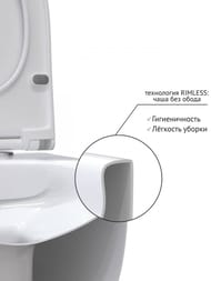 Унитаз подвесной Berges VENTAS 490х360х340 безободковый, сиденье с микролифтом, белый 082135