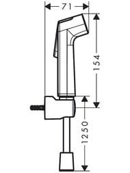 Гигиенический душ Hansgrohe Bidette S без элемента управления, шланг 1250мм, хром 29234000 — изображение 2