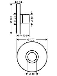 Смеситель Axor ShowerSelect 36721000 Highflow для душа, встраиваемый в стену, термостат, хром — изображение 3