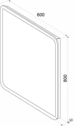 Зеркало Континент Glamour (600x800) с LED подсветкой 6000K и сенсорным выключателем