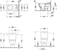 Унитаз-компакт DURAVIT STARCK 3 390х655х795 гориз. выпуск, нижний подвод 0126090000+0920100005