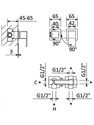 ��������� ��� �����/���� CEZARES PORTA-VDIM3-M-SR ������������, �������������, �� 3 ������, Sunrise