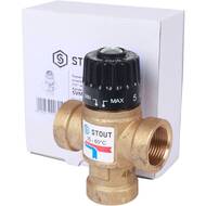 Термостатический смес. клапан STOUT для систем отопления и ГВС 3/4" ВР 35-60°С KV 1,6 м3/ч