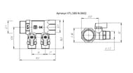 Коллектор VALTEC 1" на 2 подв.с кранами 1/2"Н никель VTc.580.N.0602