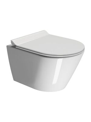 Унитаз подвесной GSI KUBE X (500х360х345) безободковый,смыв Swirlflush, с крепежом, белый 9416FR211
